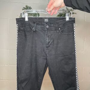 BDG urban outfitters | women black denim jeans with racing flag seams